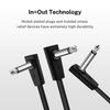 Donner 15cm Flat Patch Cables for Guitar Effects, Black (3 Cables)