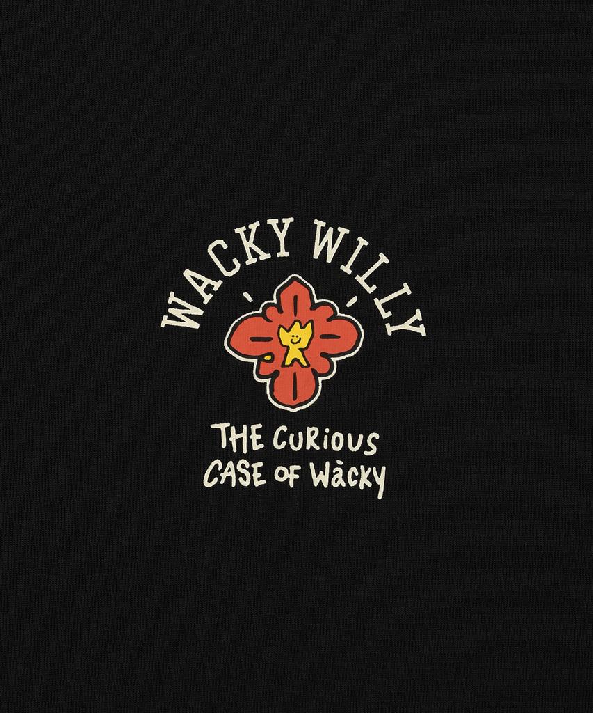 WACKY WILLY Flower Kiki Short Sleeve T-Shirt Black