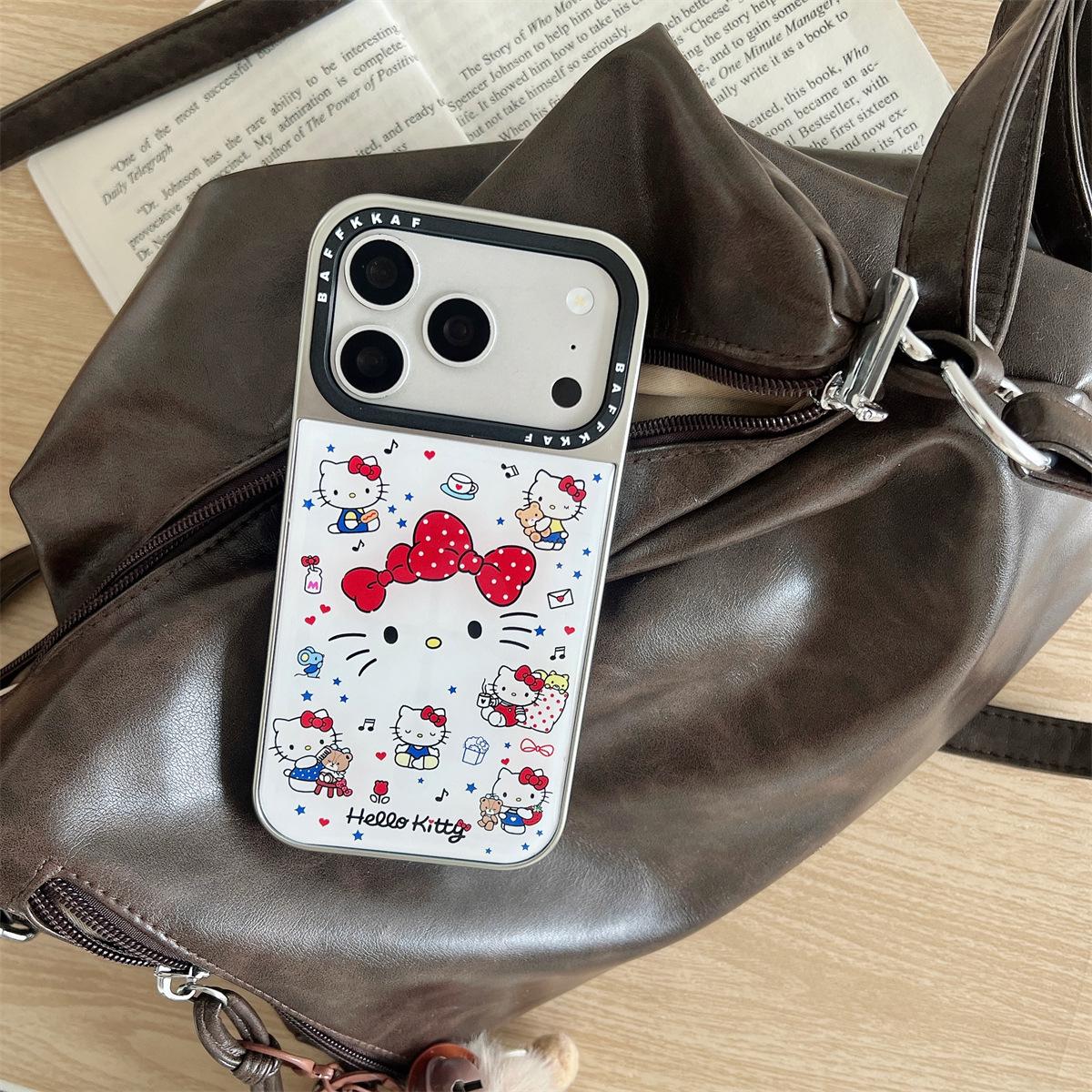 

KT Cat Expression Electroplating Drip Glue Anti-drop Phone Case for iPhone 14/13 & Apple PROMAX 17/16/15 iPhone 15