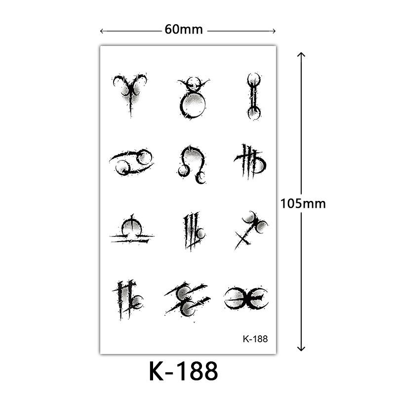 

Маленькие свежие водонепроницаемые наклейки для татуировок: Английские буквы, цветы и эскизы бабочек 60*105mm