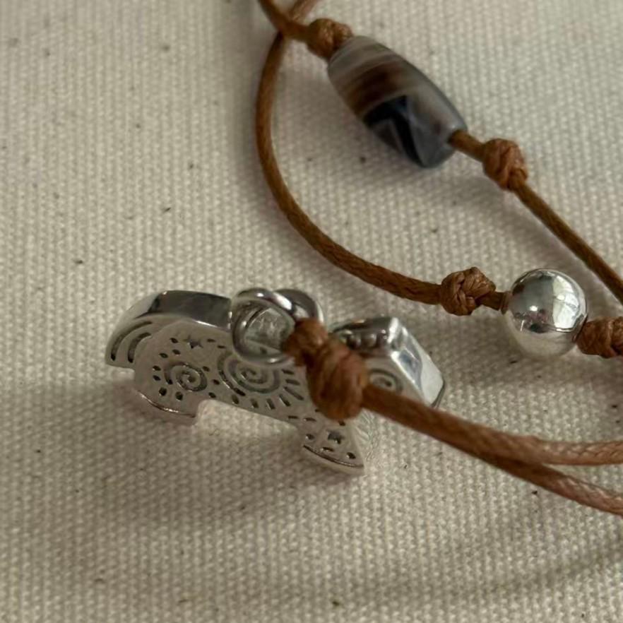 S925 Silver Grassland Totem Horse Pendant Necklace - Casual & Versatile Sweater Chain