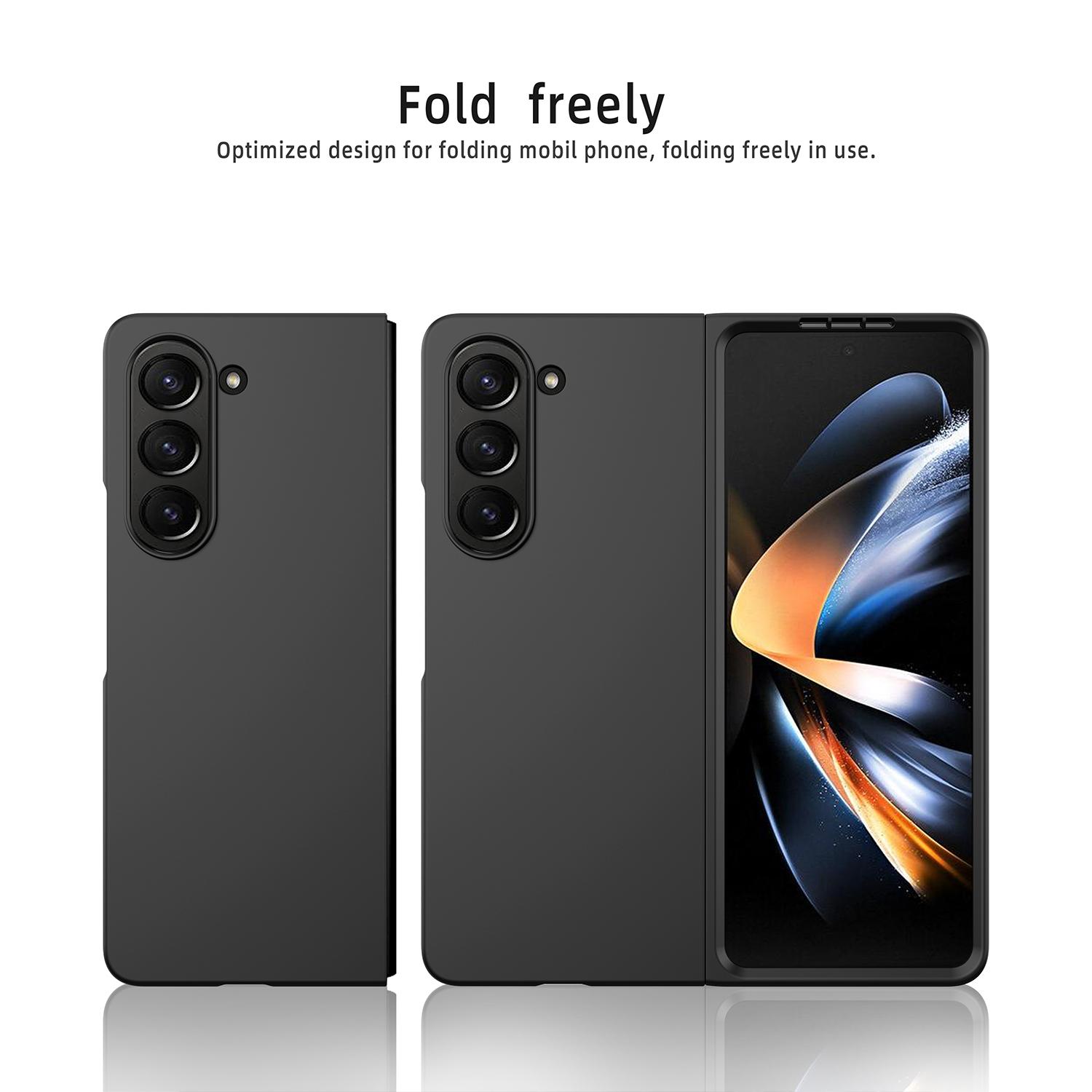 

For Samsung Galaxy Z Fold5 5G Slim PC Phone Case Rubberized Anti-Scratch Shockproof Cover Black