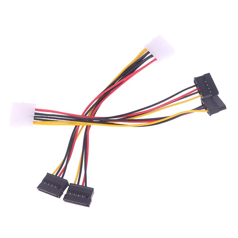 2Pcs Ide Molex 4 Pin To 2 X Sata Power Cable Serial Ata Y Splitter Hard Driver Dual Extension Cord Adapter Connector