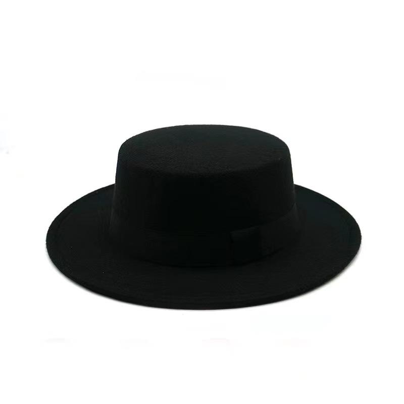 Autumn and winter new European and American version woolen jazz hat fashion milliner top hat bag hair help