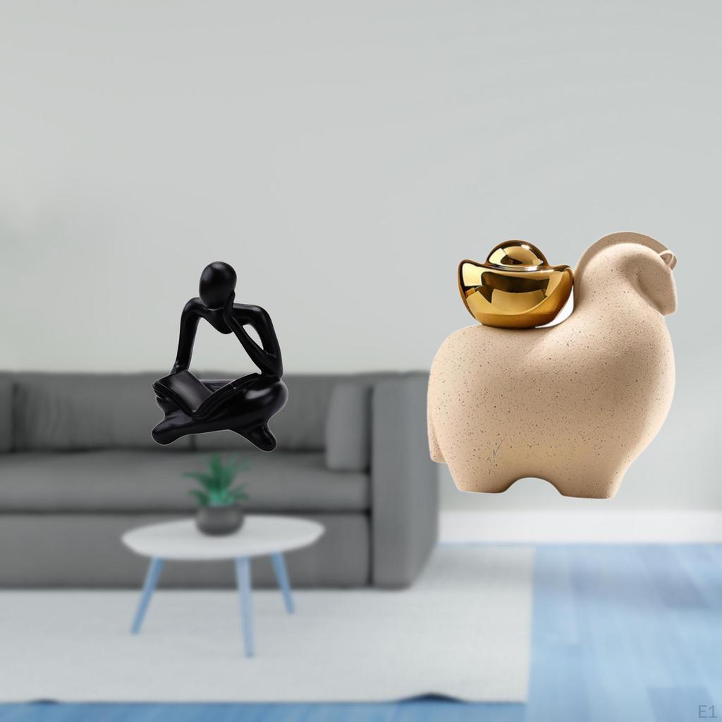 Abstract Animal Thinker Statue Decoration for Tabletop Living Room Shelf Office Bookshelf Miniature