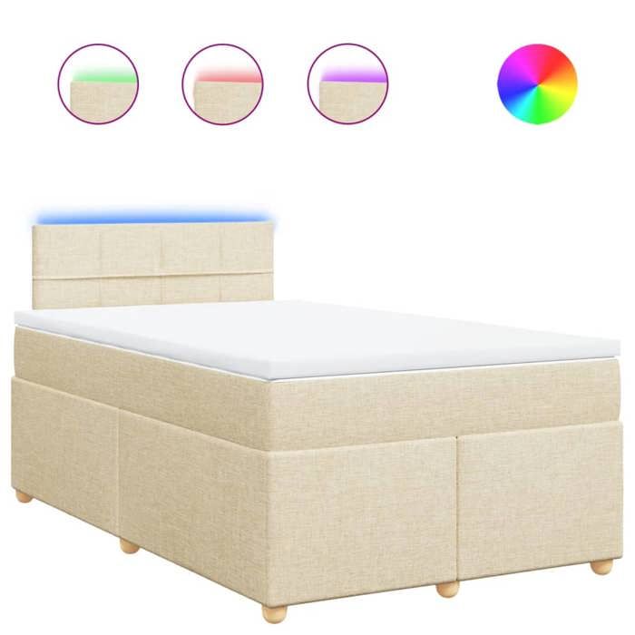 Maison Exclusive - Sommier à lattes de lit avec matelas Crème 120x200 cm Tissu