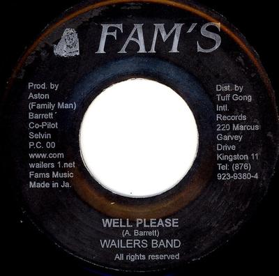 7inch Record WAILERS BAND - Well Please / Version NONE Fam's Jamaica Reggae, Ska & Dub Used