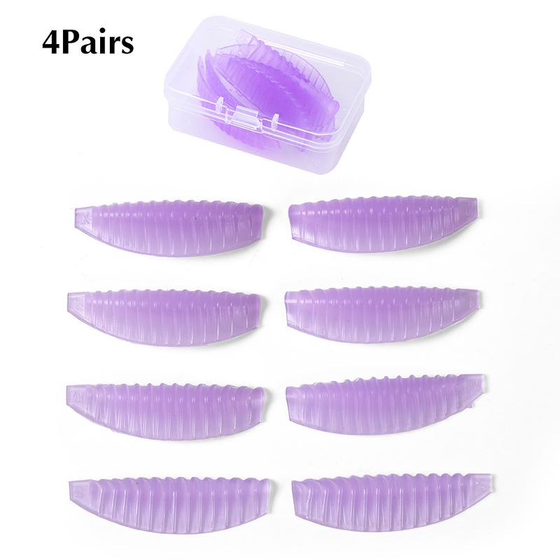 4pairs Reusable Eyelash Lifting Silicone Lamination Pad Vertical Stripe Perm Rods 3d Lashes Extension Curler Makeup Tool