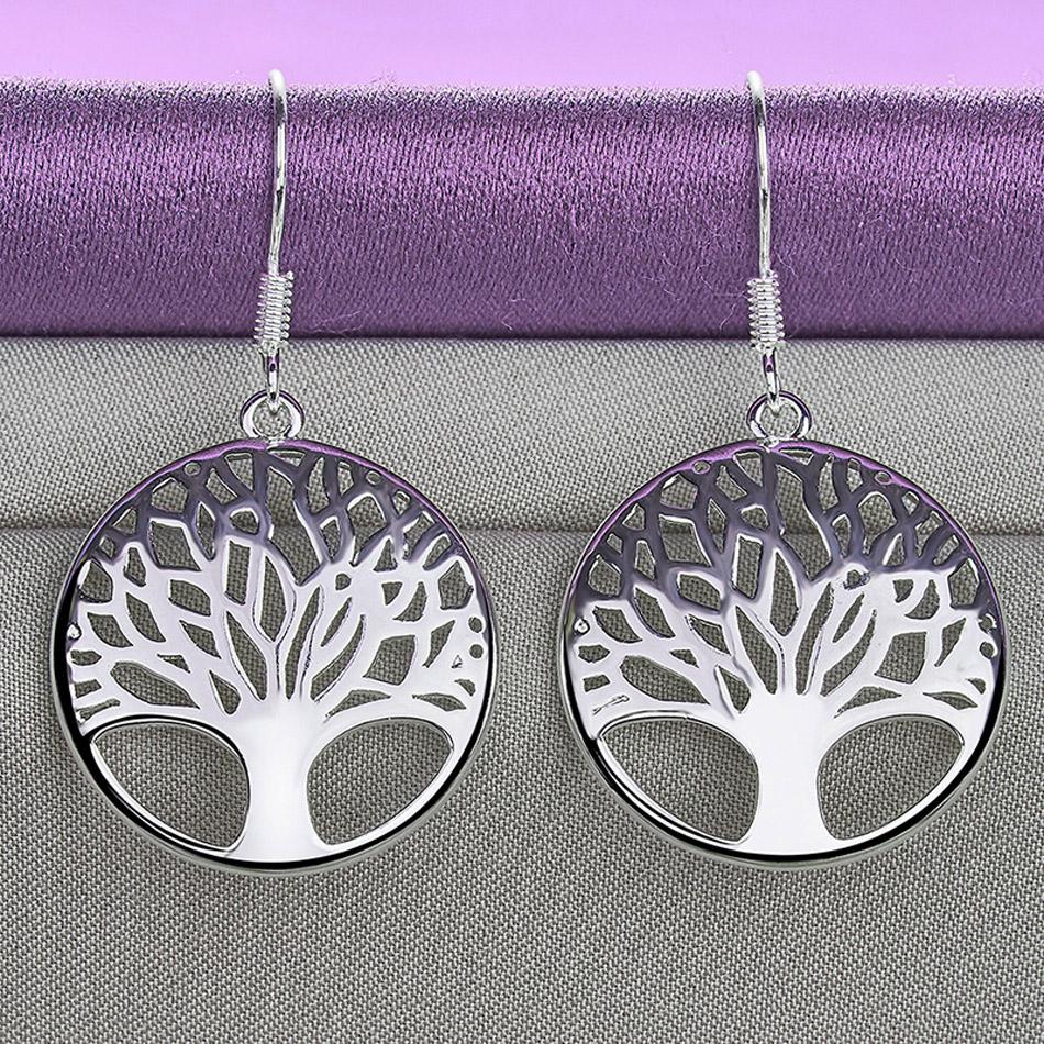 

CHSHINE стерлингового серебра 925 пробы круглые серьги-деревья очаровательные ювелирные изделия женские вечерние модные серьги 3.90*2.40cm