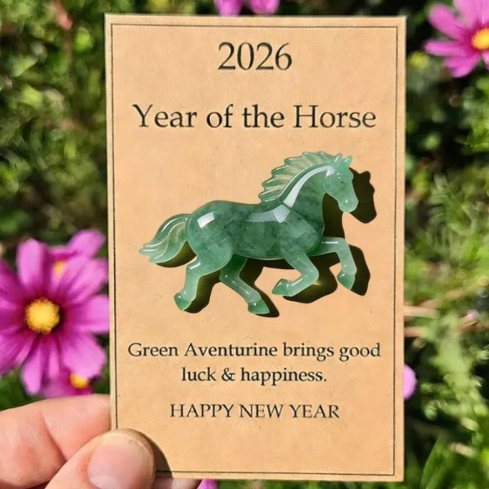 New With Card Lucky Crystal Horse Hand-Carved Mini Size Lucky Crystal Figurine Hand-Carved Horse Figurine Decorative Gift