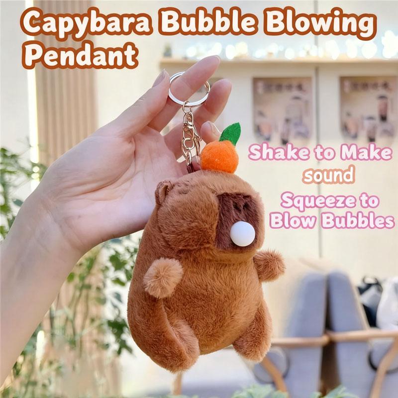 Cute Capybara Plush Keychains Backpack Pendant Kawaii Keyring Plush Doll Car Decoration Stuffed Animal Soft Toys Birthday Gifts