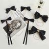 Lystrfac Korean Long Ribbon Bow Hairpin for Women Girls Hairclip Bangs Hairgrips Cute Back Head Top Clip Hair Accessories