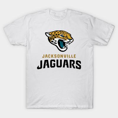 Men Black Print T-shirt Jacksonville Jaguars No-Cut Heat Transfer Print Cotton Tshirt