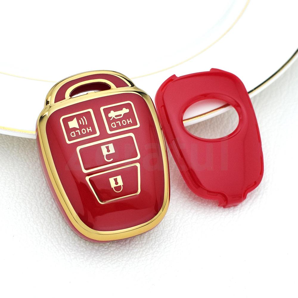 Fashion Tpu Silver Edge Car Key Shell Case Fob Cover For Toyota Rav4 Hiace Land Cruiser Aqua Ractis Corolla Vitz Accessories