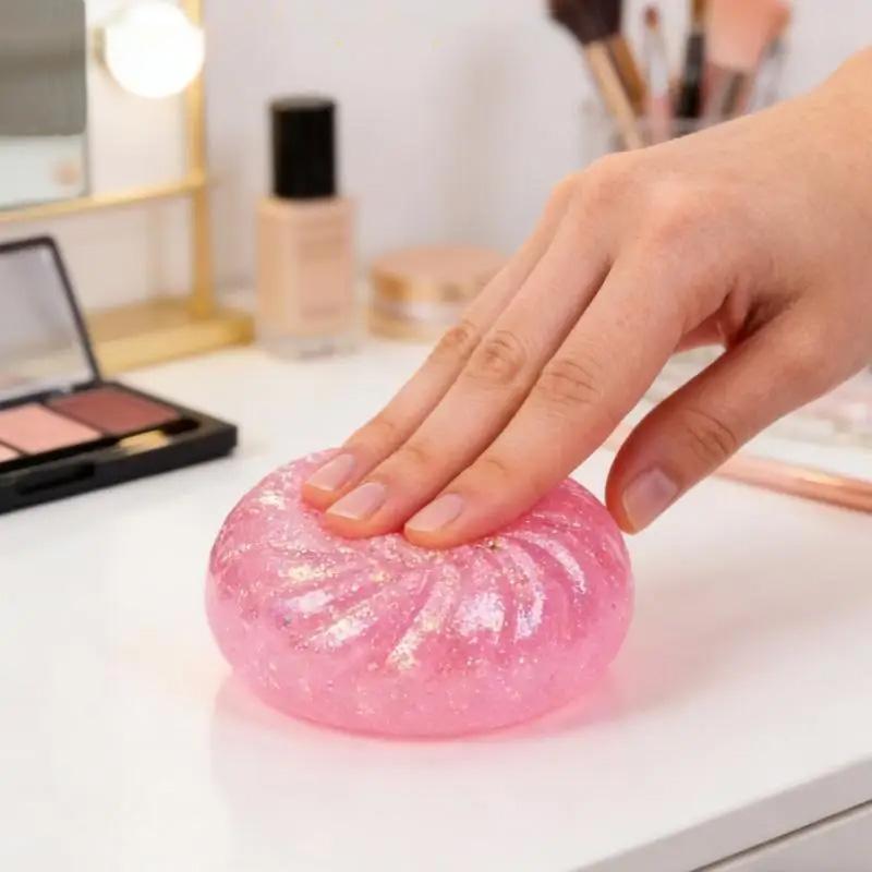 Mini Dumpling Bun Decompression Ball Pink With Steamer Basket Glitter Colored Shaped Venting beads Round Sensory Bouncy Durable Elastic