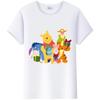 Y2K Tshirt Kawaii Tops Unisex Cartoon Winnie The Pooh Tigger Friends Graphic t-shirt Summer Blouses White Tees