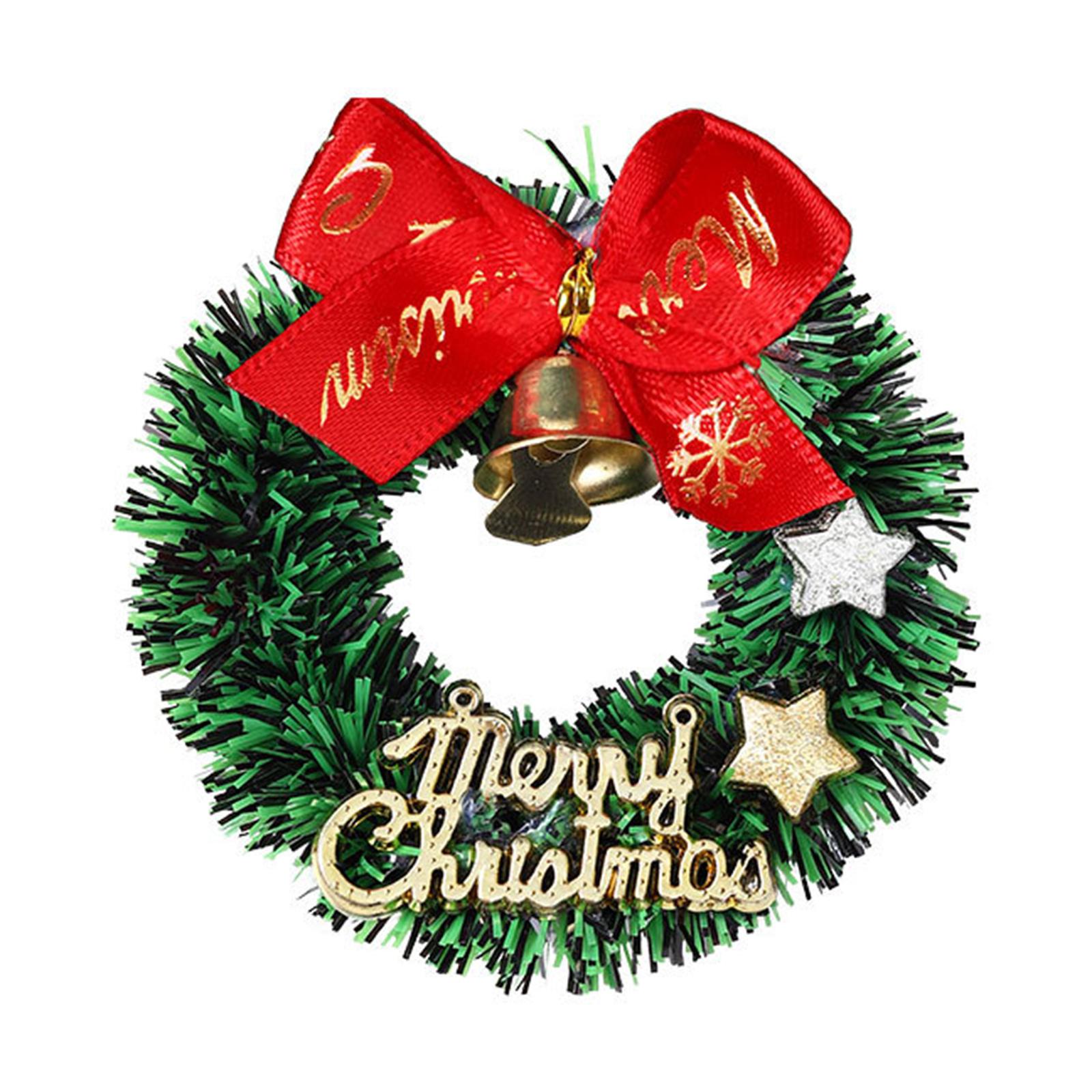 

4pcs Cute Miniature Christmas Wreaths Artificial Holiday Decorations For Desktop Christmas Tree Ornaments And Party Decorations червоний