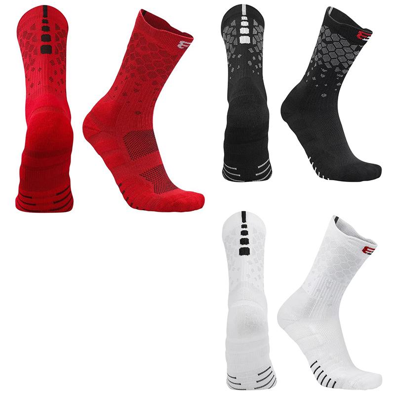 Calcetines de baloncesto de élite gruesos para hombre, calcetines de ciclismo de algodón con fondo de toalla para deportes al aire libre, calcetines para correr para hombre
