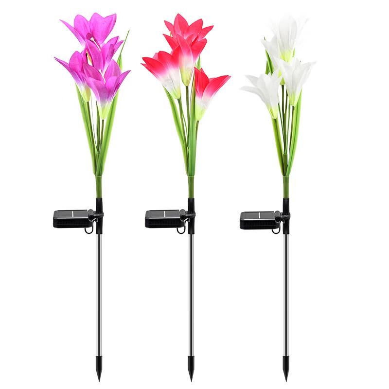 Outdoor Solar Flower LED Garden Stake Light