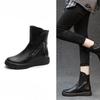 Versatile Boots Women's Shoes Retro Thick-soled Ankle Boots Breathable and Anti-slip Boots