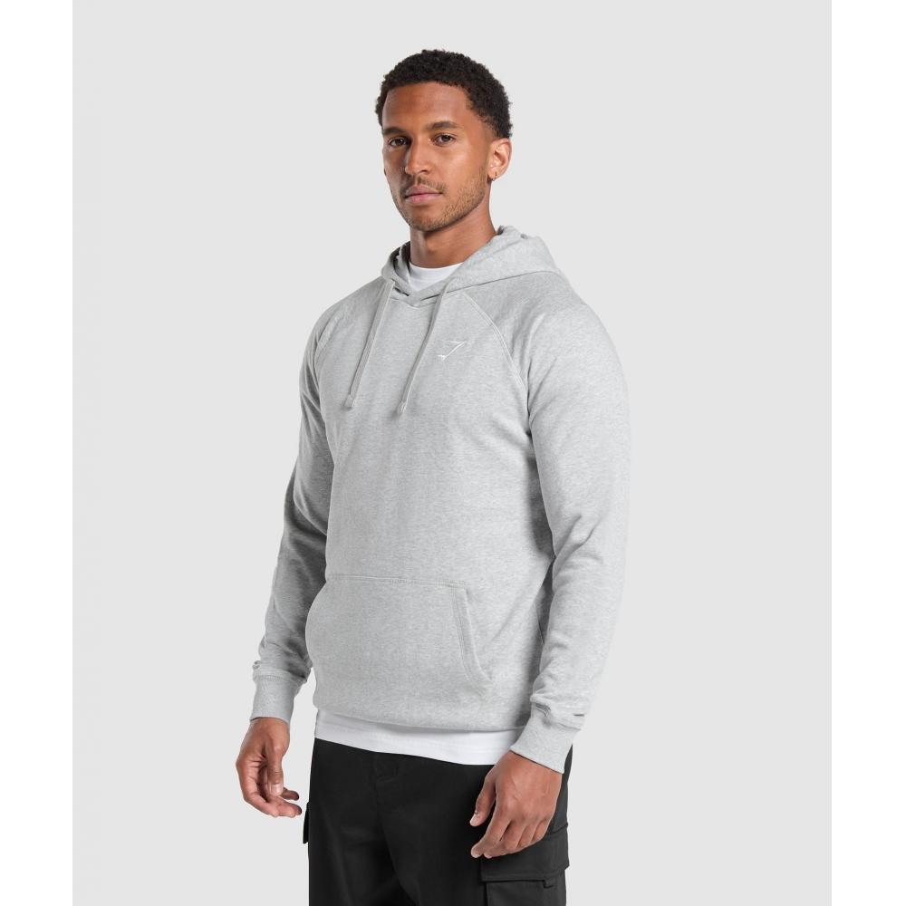 Gymshark Crest Hoodie Light Grey Marl A2a4g Gbfg
