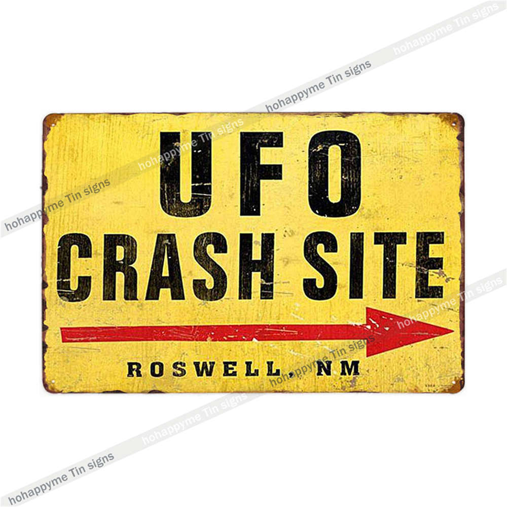Metal Plate Sign Area 51 UFO Retro Decorative Wall Plaque Pub Club Bar Accessories Tin Painting Poster Vintage Home Decor20x3