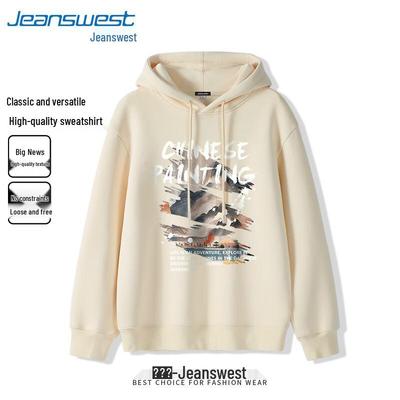 Jeanswest Herren Retro Schweres Baumwoll-Kapuzensweatshirt