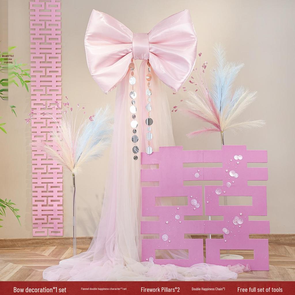 Wedding Decoration Set: Bridal Room, Engagement Banquet, Double Happiness & Large Bow
