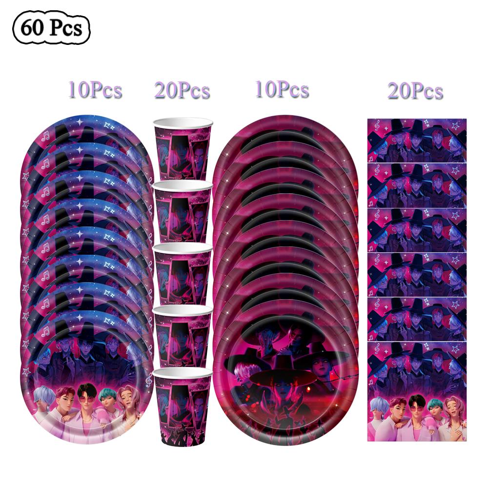 Idol Boy Kpops Demoni Vânător Petrecere de Ziua Decor Veselă De Unică Folosință Față de Masă Pahar Farfurie Balon Petrecere Baby Shower Consumabile