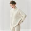 Cozy Oversized Jacquard Cashmere Sweater for Autumn & Winter