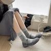 Sweet Girls Elegant Bowknot Pattern Cotton Crew Socks for Women Breathable Casual Fashion Student Middle Calf Socks
