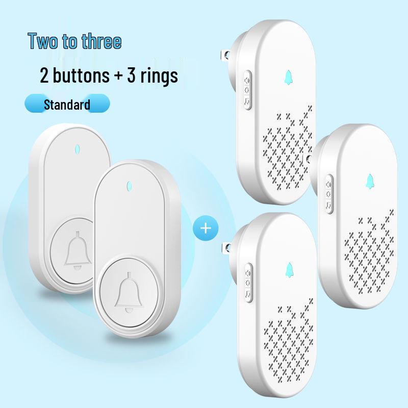 Wireless Long-Range Smart Doorbell with Electronic Remote, Plug-Free, Volume Control, and Senior Call Button