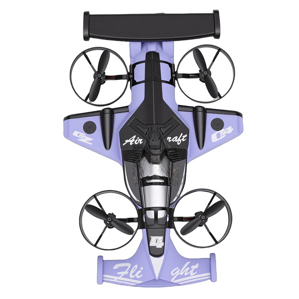 2 In 1 RC Flying Car Aircraft EVA 2.4GHz Remote Control Stunt Aircraft Toy for Birthday Xmas Gift Purple