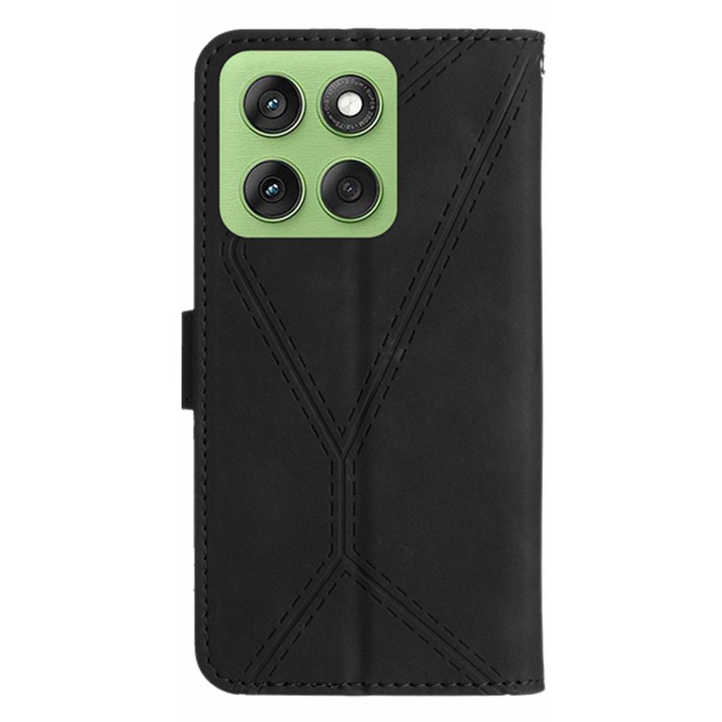 For Motorola Edge 60 5G/60 Fusion 5G Case Skin Touch Lines Imprinted PU Leather Flip Phone Cover