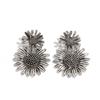 PuRui Vintage Sunflower Alloy Earrings Drop for Women Exaggerate Daily Party Banquet Earrings Y2K Zircon Accessories 2025 New