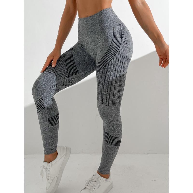 New Women's Sports Fitness Pants Seamless Hip Lift High Waist Belly Peach Pants Elastic Yoga Pants