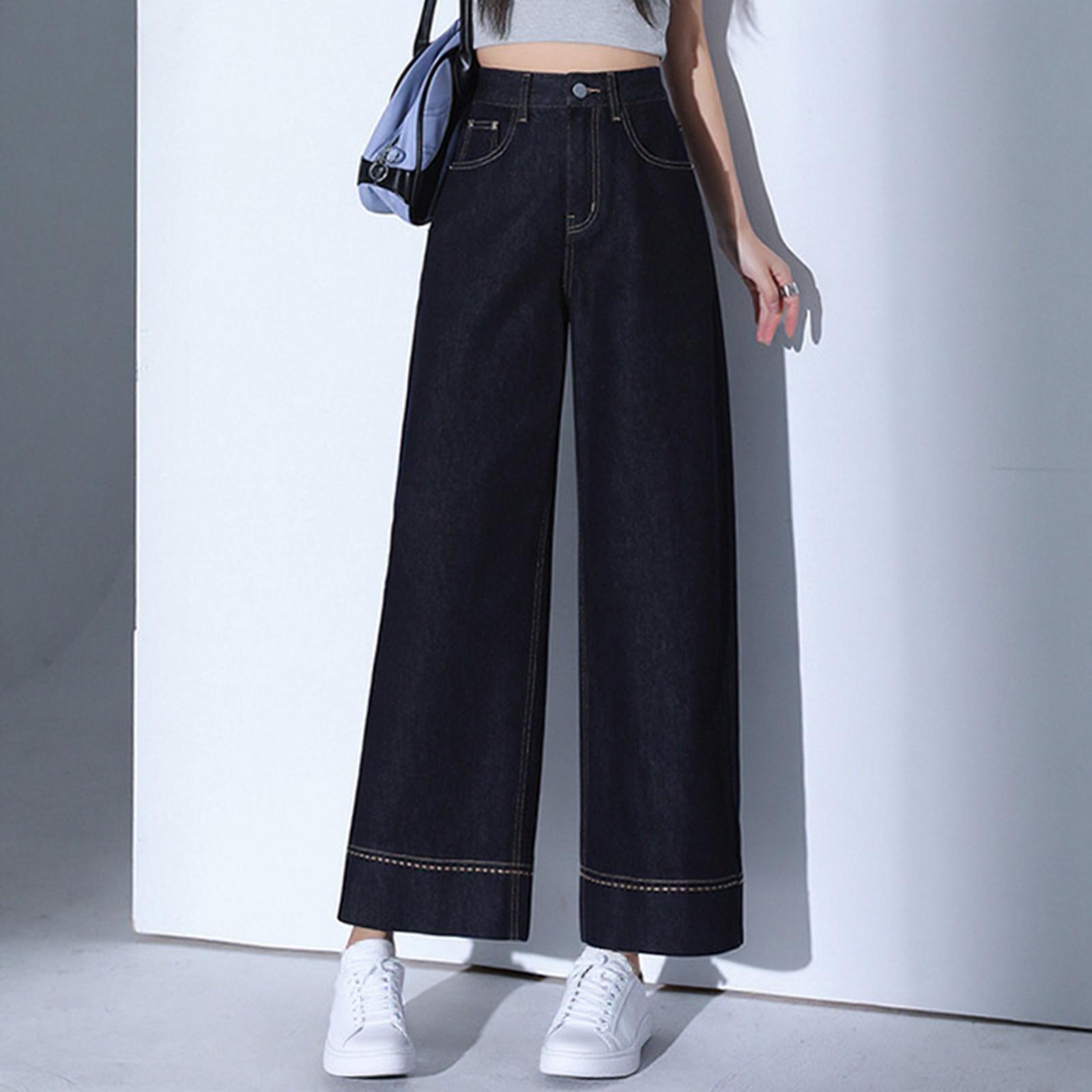 

Women s Trousers Large Size Stretch Jeans Loose Semi-Elastic Pants M