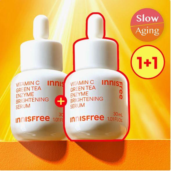 INNISFREE Vitamin C Green Tea Enzyme Brightening Serum 30ml Double Pack