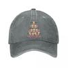 Merry Caffeinated Iced Coffee Christmas Tree Washed Baseball Cap Outdoor For Womens Unisex FeUnisex