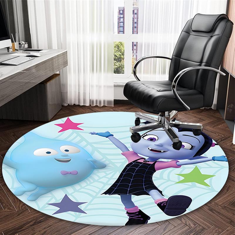 1pc Vampirina1 Print Round Carpet Chair Round Carpet Suitable for Bedroom Living Room Home Decorative Carpet