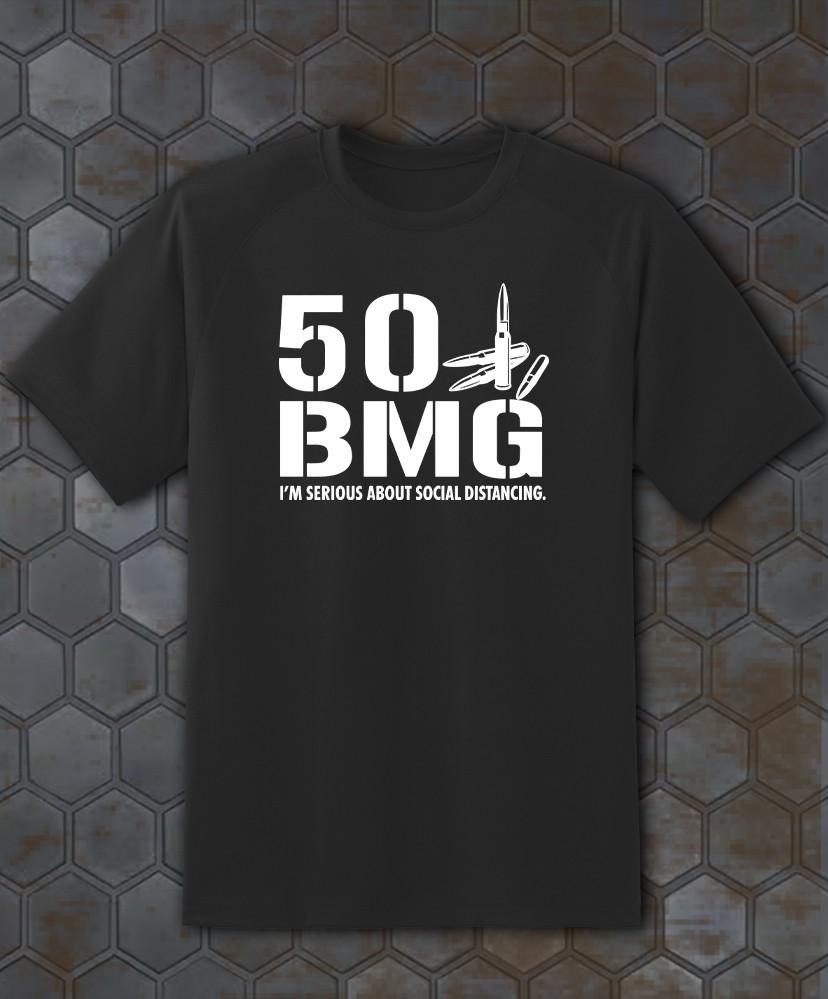 

50 BMG Social Distancing rifle Shirt - Adult & Youth sizes up to 6XL! Unisex T-Shirt XXXXL
