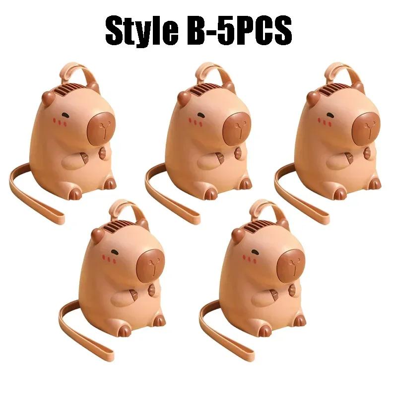Cute Capybara Handheld Fan USB Rechargeable Mini Neck Hanging Fan Portable Cooling Fan for Kids Travel Gift Cartoon Design