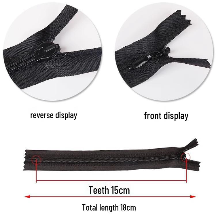No. 3 Black & White Invisible Zipper Puller for Dress Pants, Skirts, and Duvet Covers - Anti-slip, Anti-opening Accessory.
