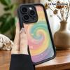 Phone Case: 2D Flat Design Suitable for iPhone 18 17 16 15 14 13 Pro Stepped Protective Case, Candy Swirl, Christmas and Halloween Gift