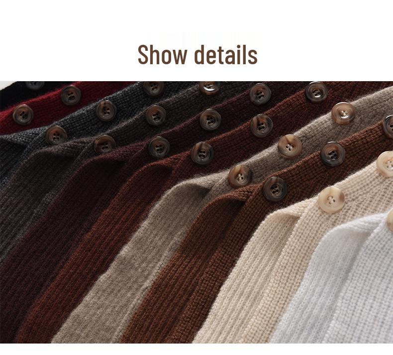 Cross-Stitch Button-Up Shawl for Women - Autumn/Winter Warm Knit Wool Scarf & Pullover Outerwear