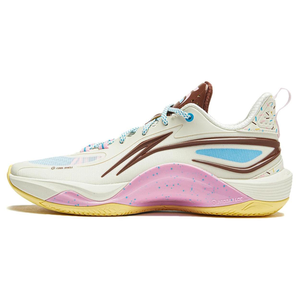 Li-Ning Shining On Court Beige Brown Pink Men s ABPU007-3 EU 44⅓
