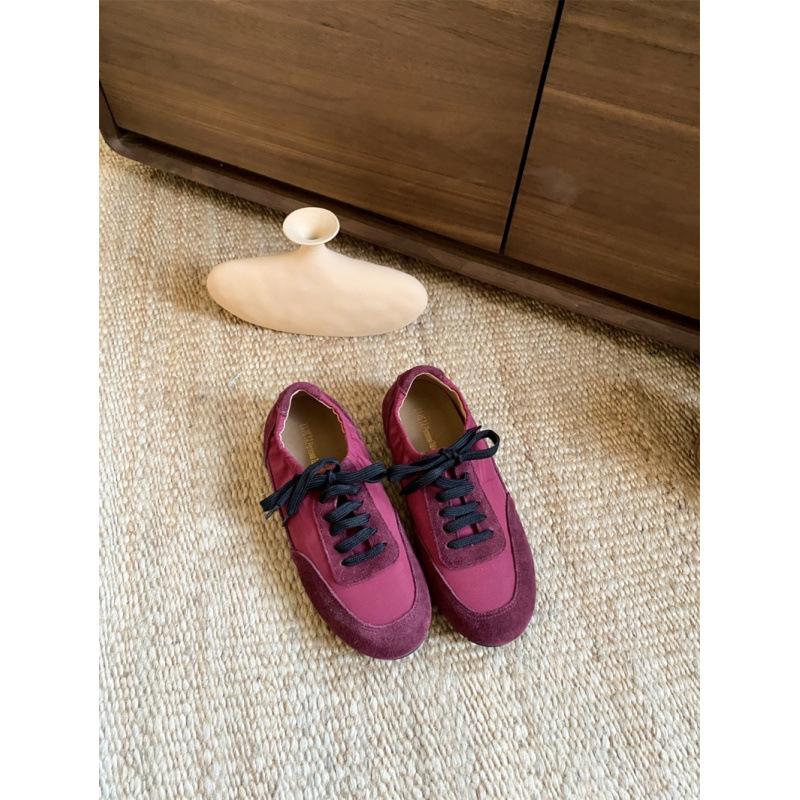 2025 Korean version spring new fashion casual women's single shoes flat-soled lace-up sports shoes