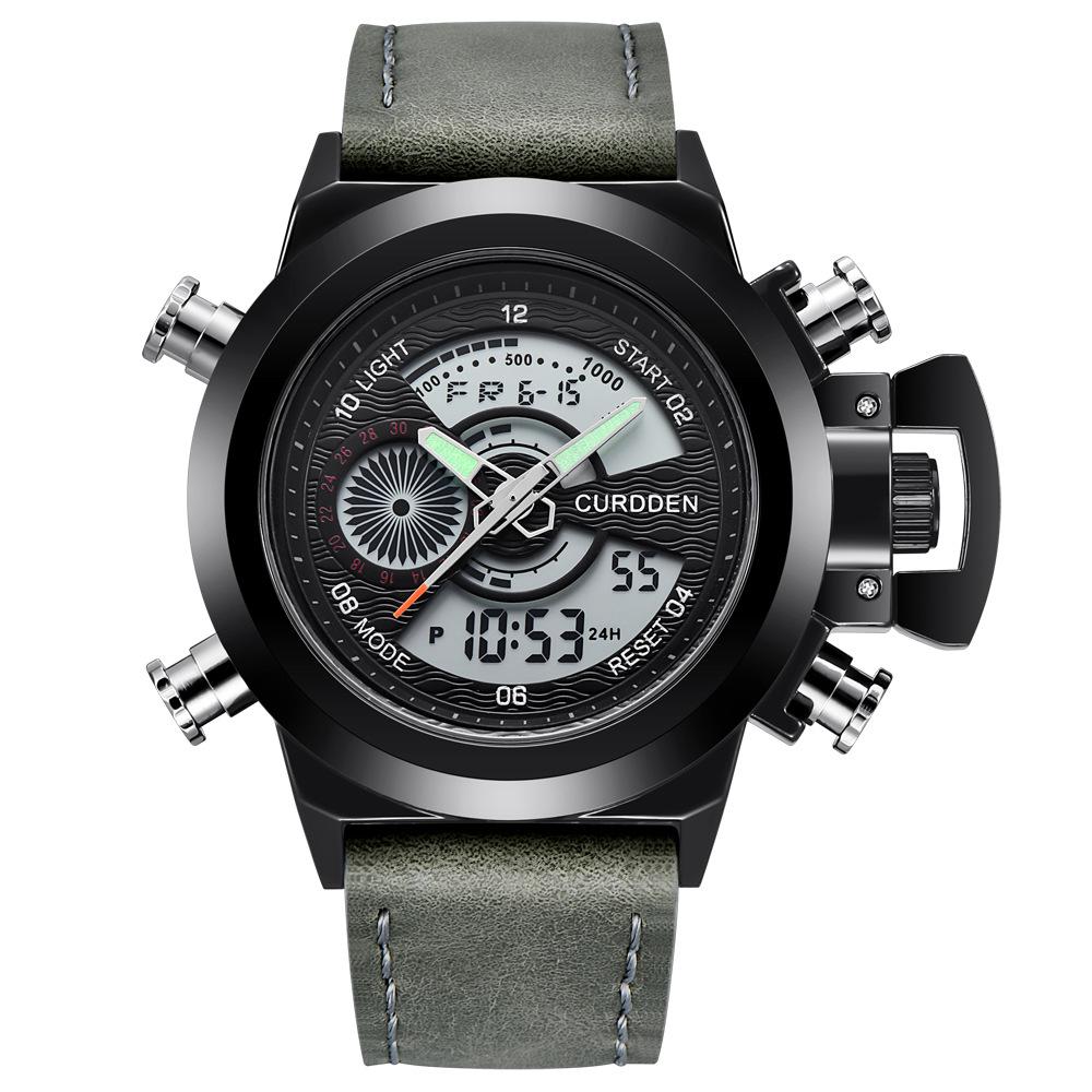 New Men's Multifunctional Dual Display Sport Watch with Stainless Steel Strap