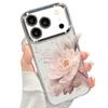 Pink Peony Floral Pattern Case For iPhone 17 Pro Max Plating Lens Frame Clear Soft Cover For iPhone 16 15 14 13 Pro Max 11 16E 17E