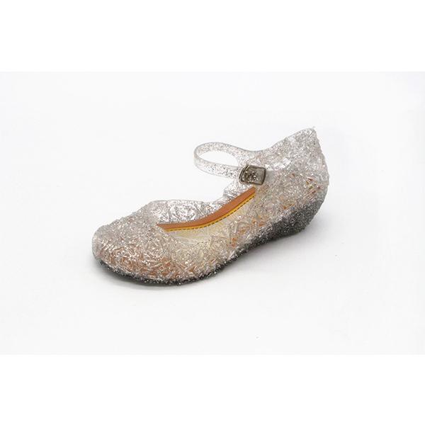 Girls Sandals Jelly Crystal Shoes Kids Wedge Princess Shoes Wedge Sandals Hollow Plastic Bird Nest Shoes Summer Beach Hole Women